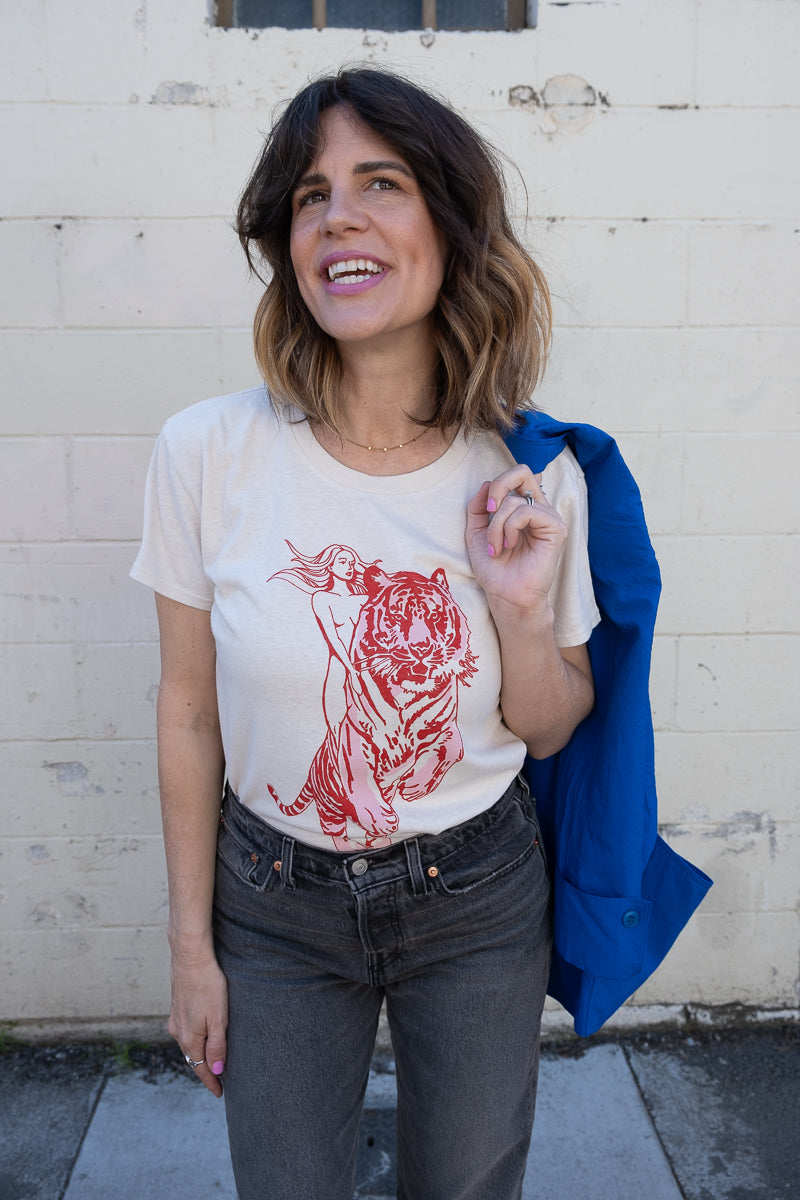 the "untamed" graphic tee on white