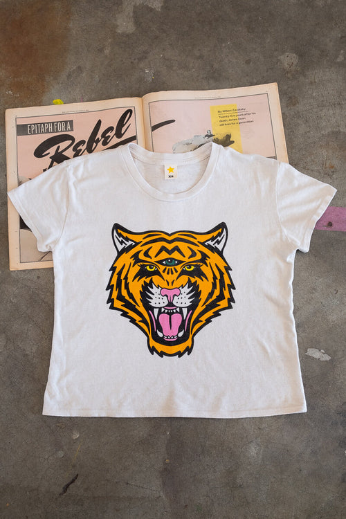 the "cosmic tiger" graphic tee on white