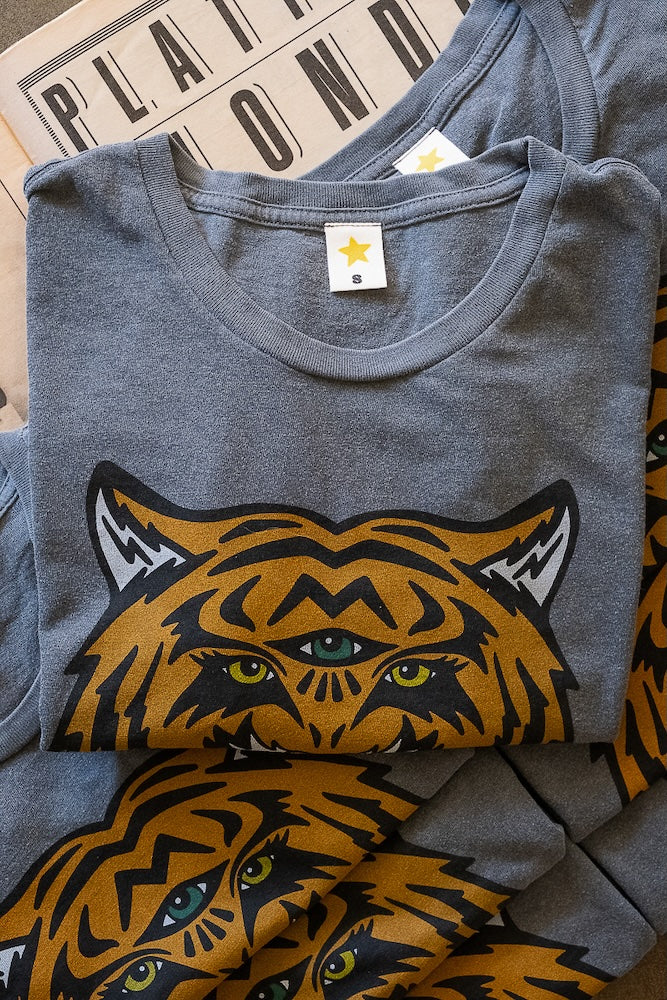 the "cosmic tiger" graphic tee on vintage black